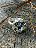 Silver Rose Blossom Ring