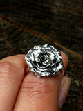 Silver Rose Blossom Ring