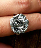 Silver Rose Blossom Ring