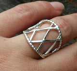 Open Weave Silver Ring