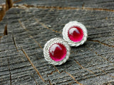 Argentium Silver Ruby Earrings