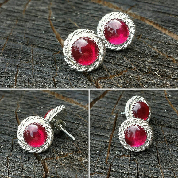 Argentium Silver Ruby Earrings