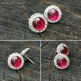 Argentium Silver Ruby Earrings