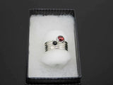 Silver Stacking Rings with Garnet, Black Onyx, and Moonstone