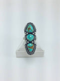 #8 Turquoise and Silver Boho Ring