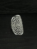 Silver Crocheted Wire Boho Ring