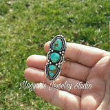 #8 Turquoise and Silver Boho Ring