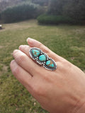 #8 Turquoise and Silver Boho Ring