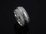 Floral Pattern Silver Spinning Ring