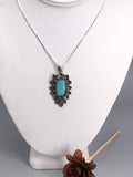 Whitewater Turquoise and Silver Mandala Pendant