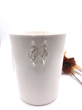 Twisted, Hammered, and Polished Silver Wire Dangle Earrings
