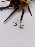 Argentium Silver Small Grass Earrings