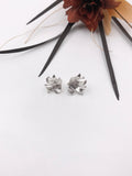 Flower Petals Silver Earrings