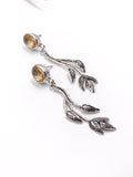 Citrine Dangle Silver Earrings