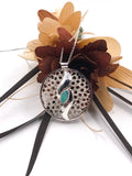 Australian Opal with Crocheted Wire Silver Pendant