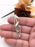 Crocheted Wire and Swirl Silver Pendant