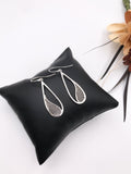 Silver Teardrop and Mesh Dangle Earrings