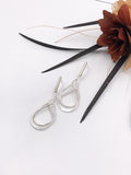 Textured and Polished Silver Wire Dangle Earrings