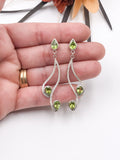 Peridot and Silver Dangle Earrings