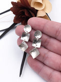 Textured Silver Dangle Earrings