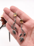 Citrine Dangle Silver Earrings