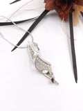 Crocheted Wire and Swirl Silver Pendant