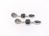 Blue Sapphire and Silver Dangle Earrings