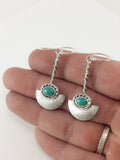 Turquoise and Silver Dangle Earrings