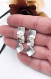 Textured Silver Dangle Earrings