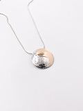 Yin-Yang Silver and Gold Textured Disc Pendant