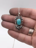 Whitewater Turquoise and Silver Mandala Pendant