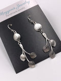 Long Dangle Petals Silver Earrings