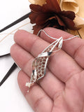 Crocheted Wire and Swirl Silver Pendant