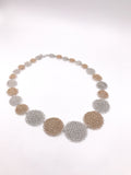 Silver and Gold Crocheted Wire Necklace