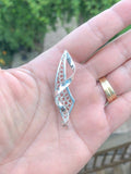 Crocheted Wire and Swirl Silver Pendant