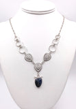 Blue Sapphire and Silver Necklace