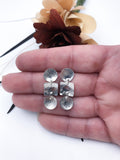 Textured Silver Dangle Earrings