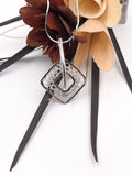 Silver Square Crocheted Wire Pendant