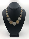 Silver and Gold Crocheted Wire Necklace