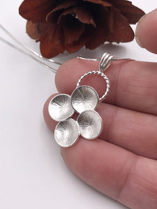 Hand Textured Discs Silver Pendant