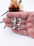 Textured Silver Dangle Earrings