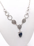 Blue Sapphire and Silver Necklace