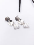 Textured Silver Dangle Earrings