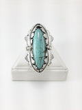 Argentium Silver #8 Turquoise Ring