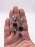 Blue Sapphire and Silver Dangle Earrings