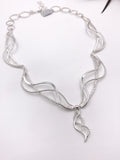 Silver Textured and Intertwined Statement Necklace