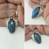 Labradorite Teardrop and Silver Pendant