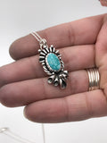 Whitewater Turquoise and Silver Mandala Pendant