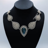 Labradorite and Silver Crocheted Wire Necklace