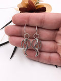Twisted, Hammered, and Polished Silver Wire Dangle Earrings